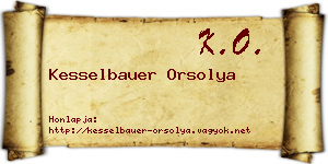 Kesselbauer Orsolya névjegykártya